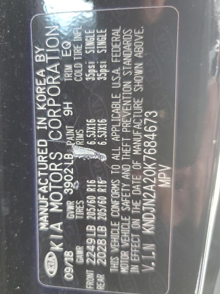 2019 Kia Soul VIN: KNDJN2A20K7684673 Lot: 85685545