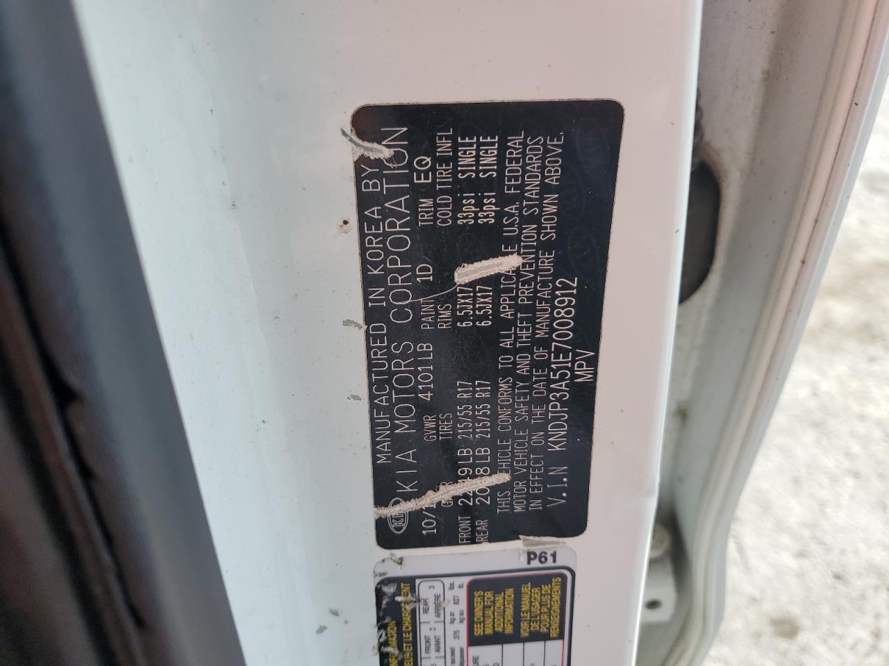 2014 Kia Soul + VIN: KNDJP3A51E7008912 Lot: 85388845