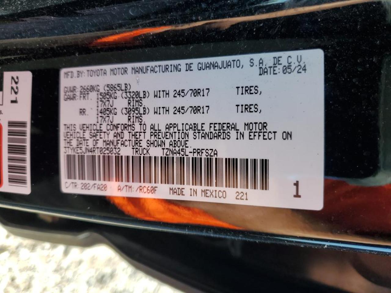 2024 Toyota Tacoma Double Cab VIN: 3TYKE5JN4RT025032 Lot: 85567855