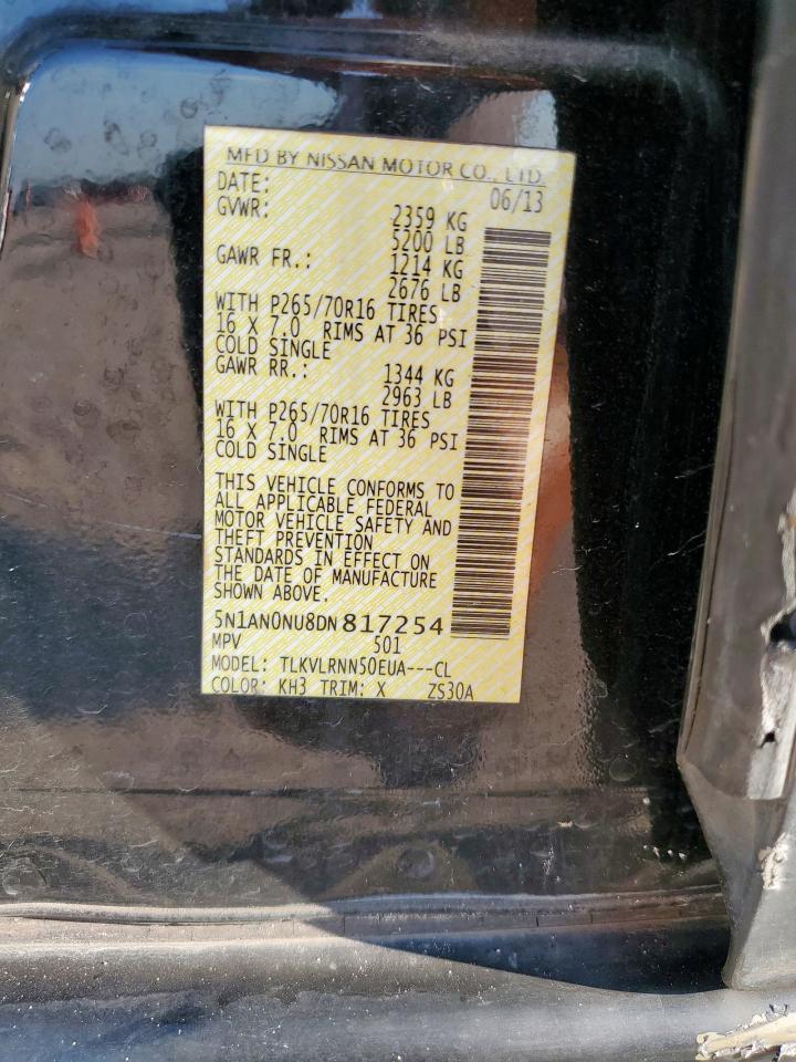 2013 Nissan Xterra X VIN: 5N1AN0NU8DN817254 Lot: 82316055