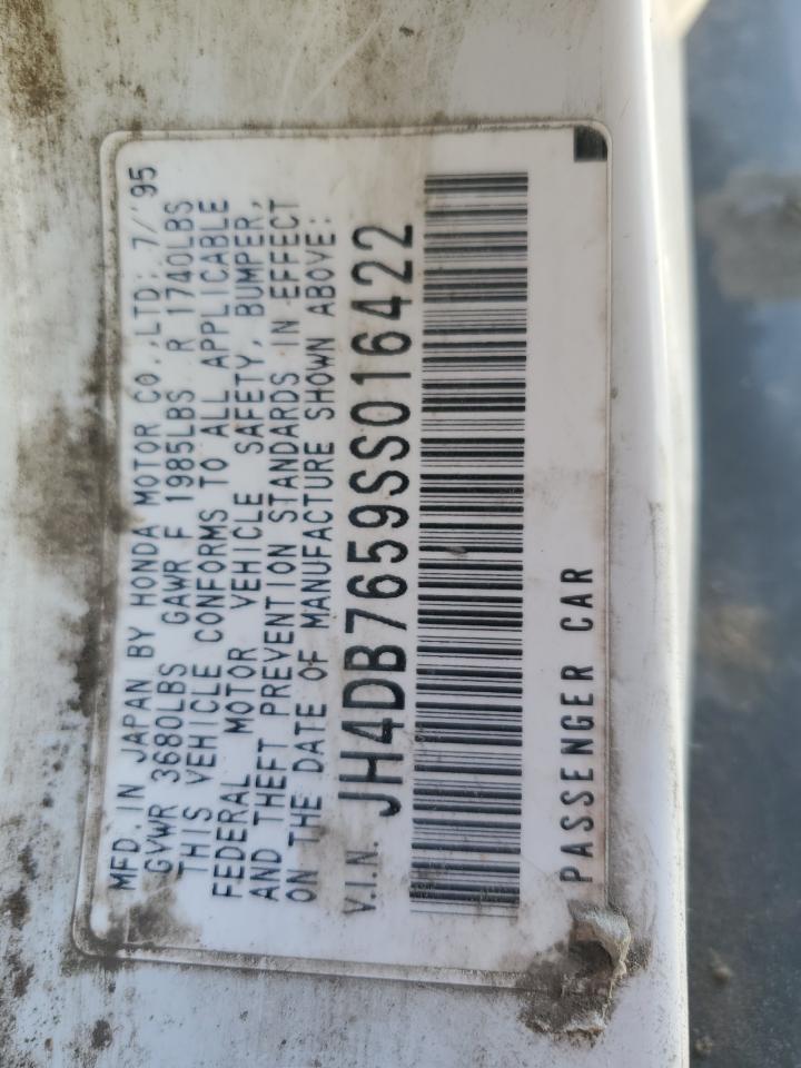 1995 Acura Integra Ls VIN: JH4DB7659SS016422 Lot: 89504385