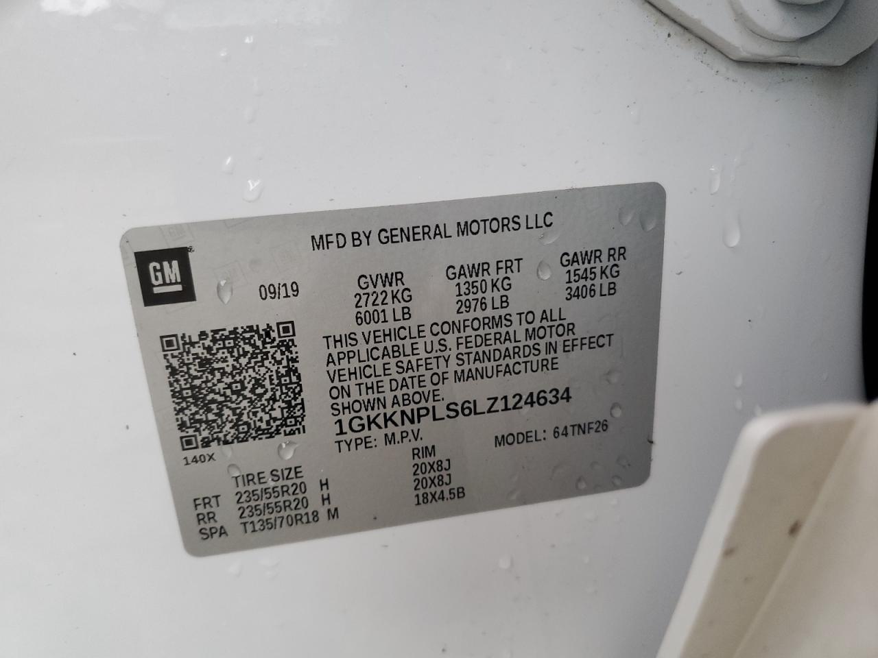 2020 GMC Acadia Denali VIN: 1GKKNPLS6LZ124634 Lot: 85472195