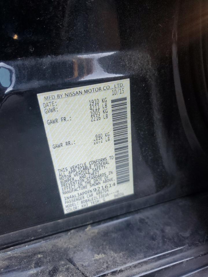 2015 Nissan Altima 2.5 VIN: 1N4AL3AP0FN921614 Lot: 86297625