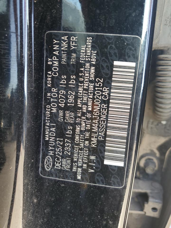 2022 Hyundai Elantra Blue VIN: KMHLM4AJ6NU020152 Lot: 82659775