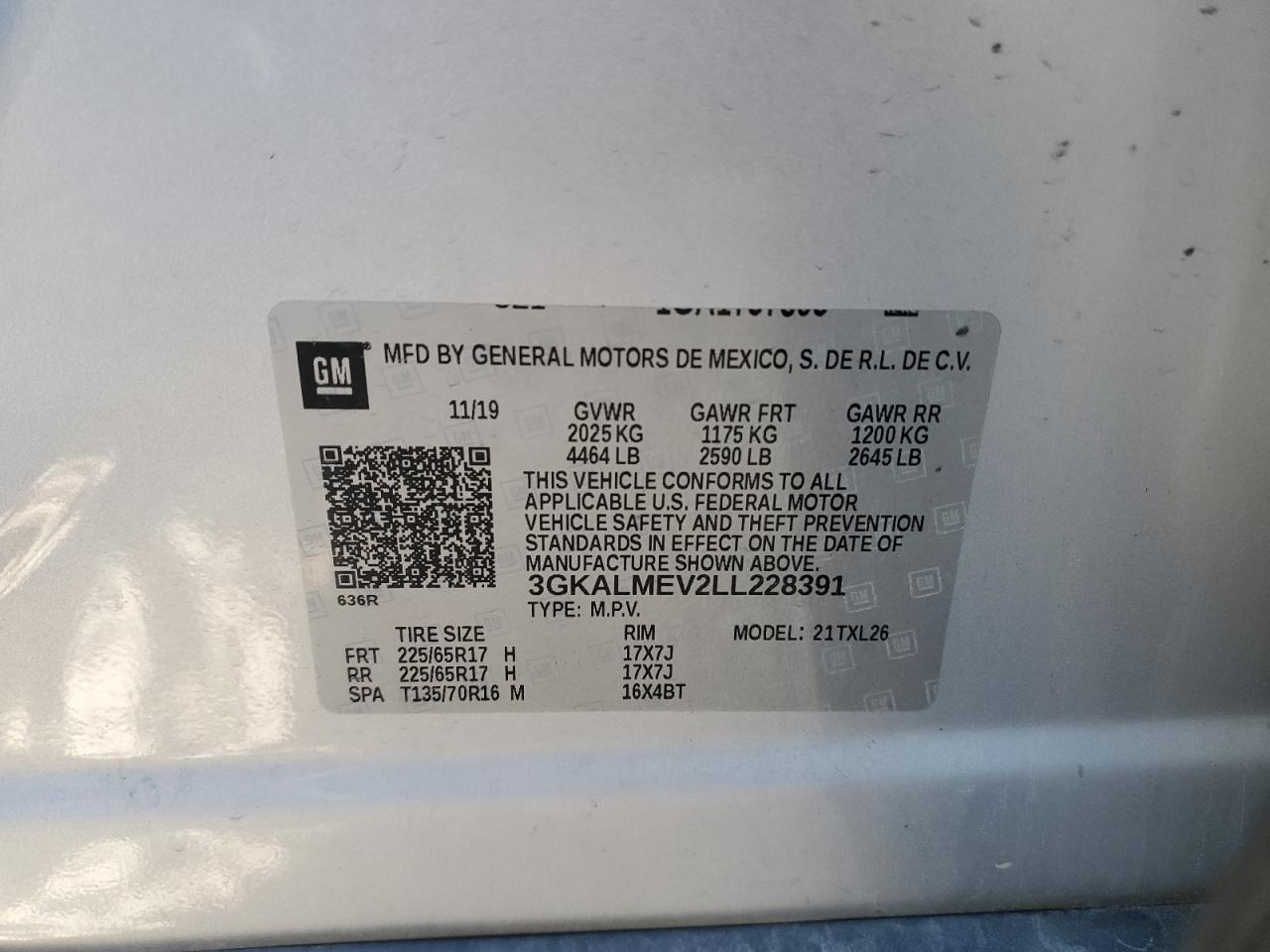 2020 GMC Terrain Sle VIN: 3GKALMEV2LL228391 Lot: 82604105