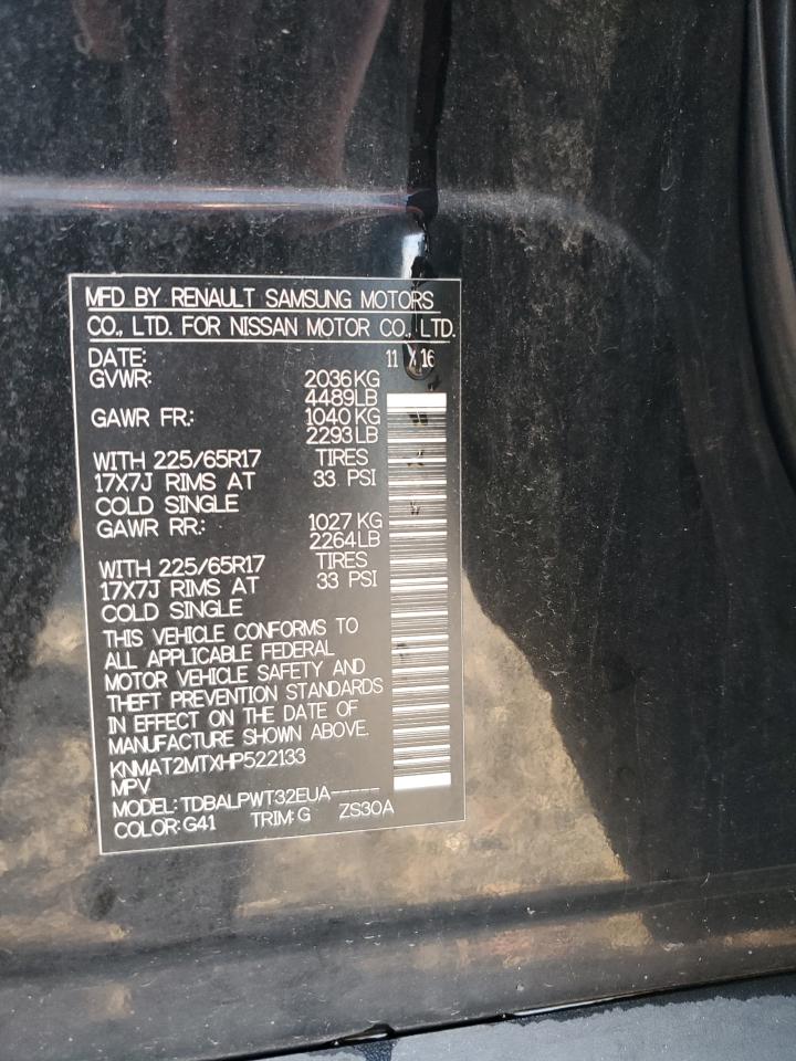 2017 Nissan Rogue S VIN: KNMAT2MTXHP522133 Lot: 84810545