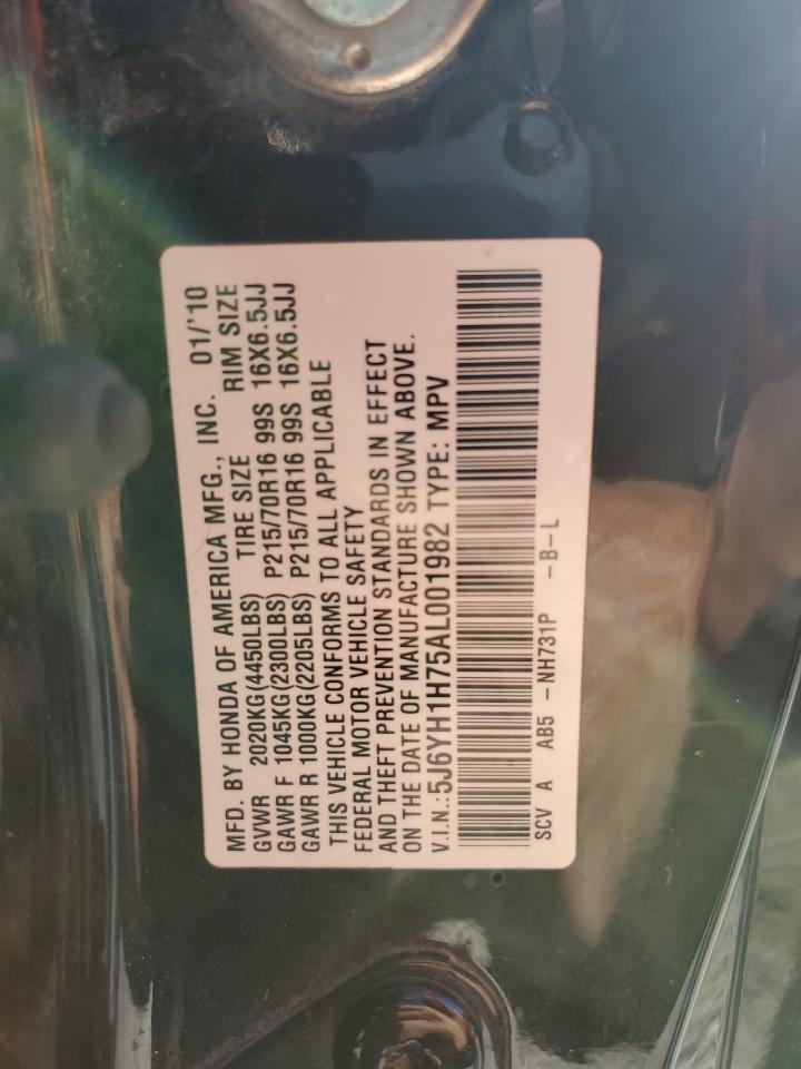 2010 Honda Element Ex VIN: 5J6YH1H75AL001982 Lot: 89444935