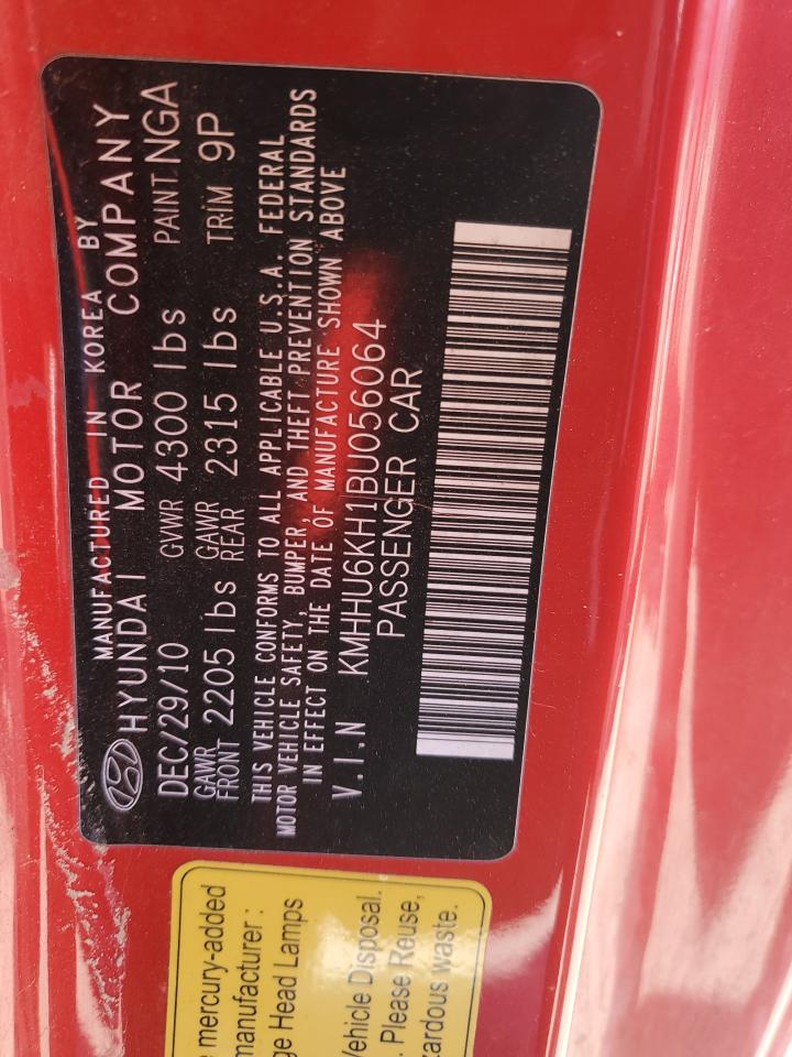 2011 Hyundai Genesis Coupe 3.8L VIN: KMHHU6KH1BU056064 Lot: 82443595