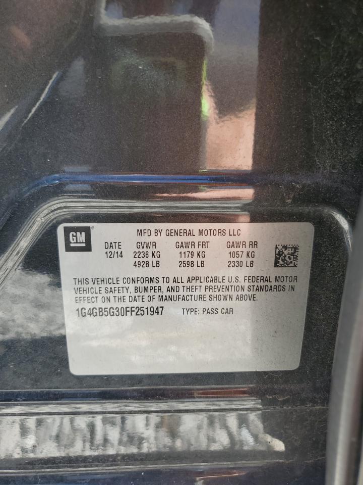2015 Buick Lacrosse VIN: 1G4GB5G30FF251947 Lot: 86336905