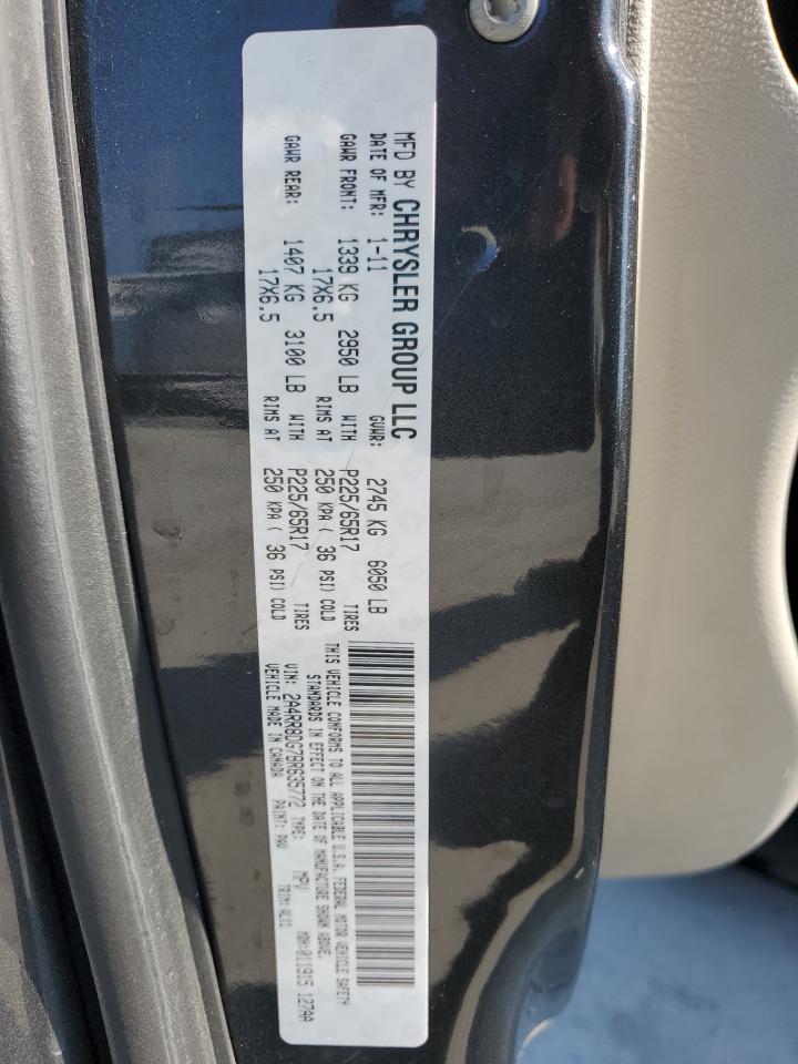 2011 Chrysler Town & Country Touring L VIN: 2A4RR8DG7BR635772 Lot: 86821275