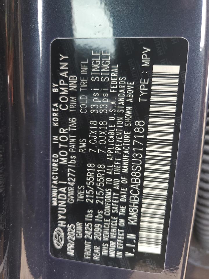 2025 Hyundai Kona Sel VIN: KM8HBCAB8SU317188 Lot: 85599545