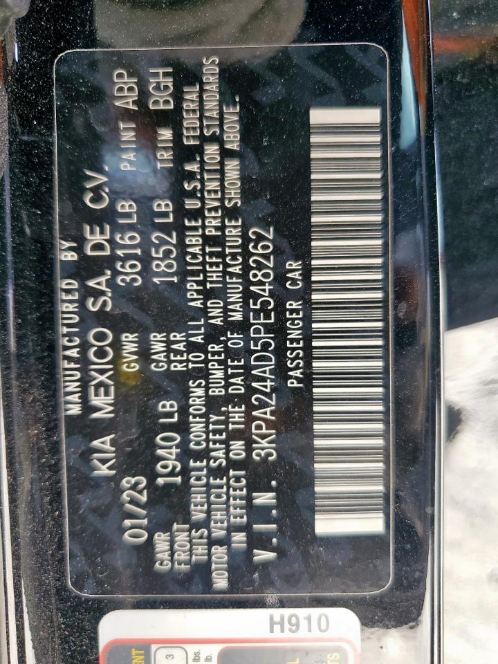 2023 Kia Rio Lx VIN: 3KPA24AD5PE548262 Lot: 82264635