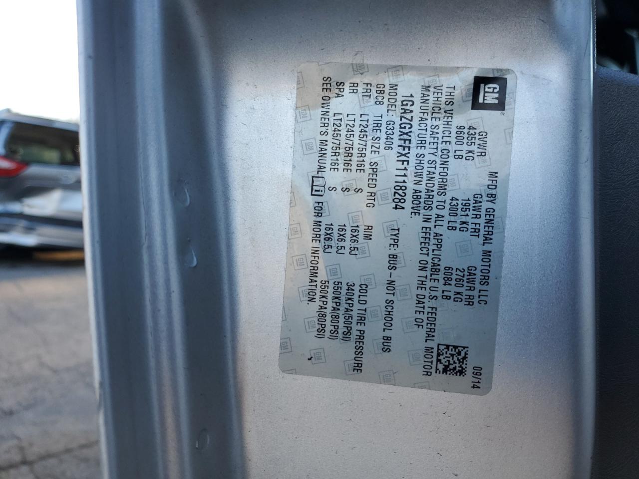 2012 Chevrolet Express G3500 Lt VIN: 1GBZG1FG1C1188284 Lot: 84931105