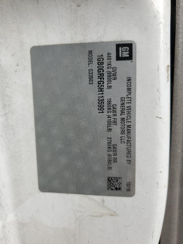 2017 Chevrolet Express G3500 VIN: 1GB0GRFG5H1135991 Lot: 84641045