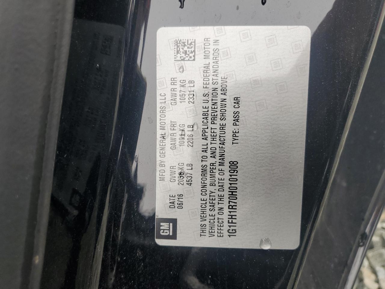 2017 Chevrolet Camaro Ss VIN: 1G1FH1R70H0101908 Lot: 90474335