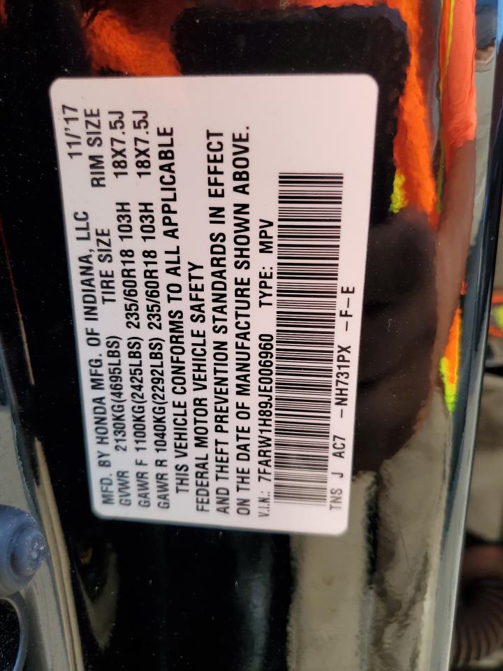 2018 Honda Cr-V Exl VIN: 7FARW1H89JE006960 Lot: 82258685