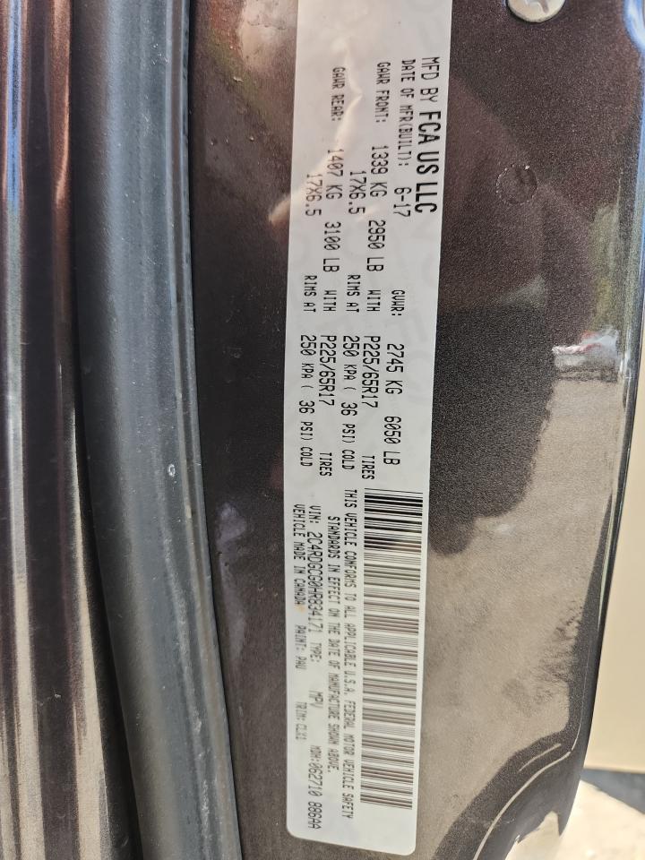 2017 Dodge Grand Caravan Sxt VIN: 2C4RDGCG0HR834171 Lot: 86550965