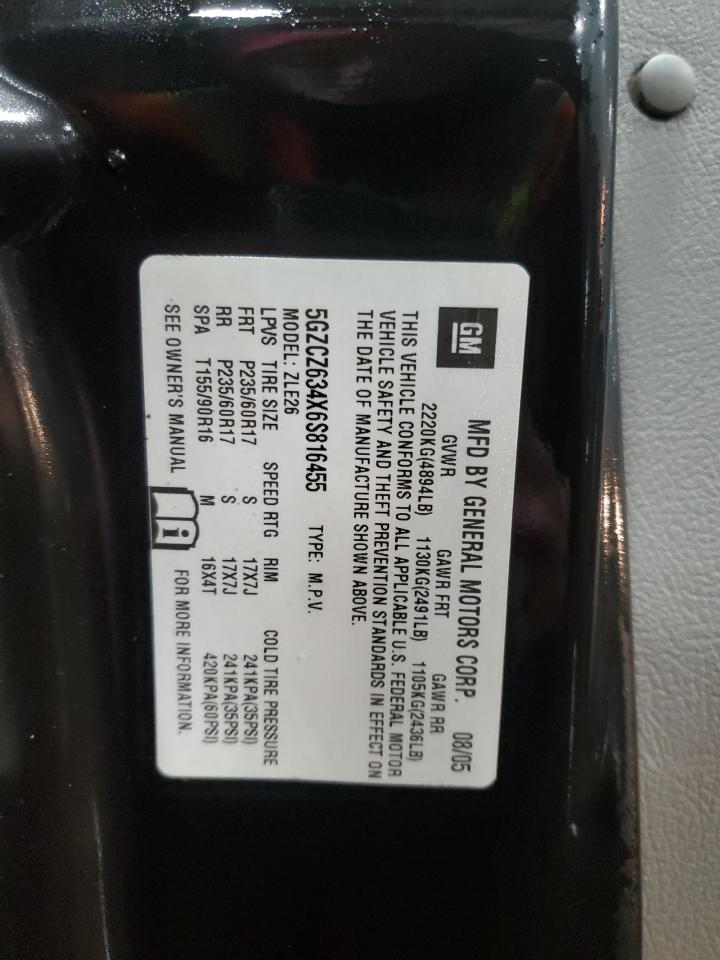 2006 Saturn Vue VIN: 5GZCZ634X6S816455 Lot: 87127375