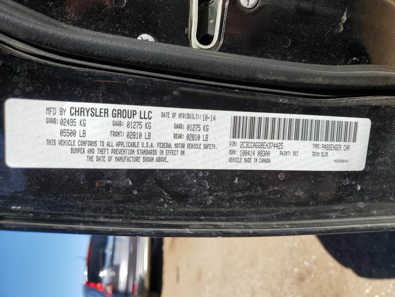 2014 Chrysler 300 S VIN: 2C3CCAGG8EH374425 Lot: 85119685