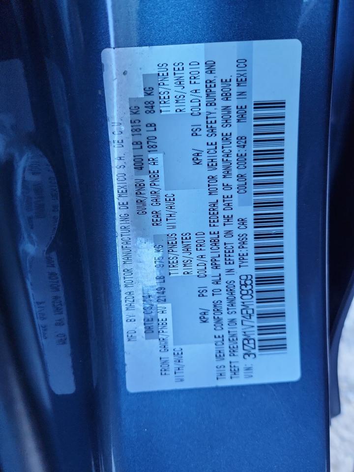 2014 Mazda 3 Touring VIN: 3MZBM1V74EM109359 Lot: 86890645