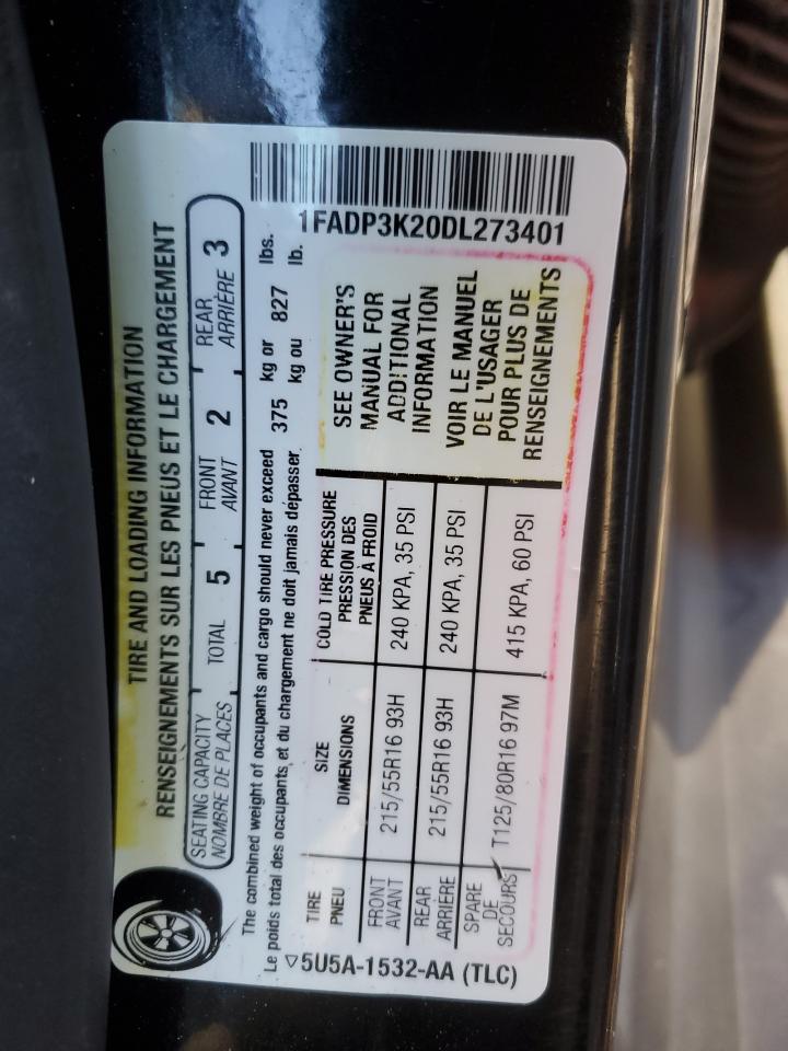 2013 Ford Focus Se VIN: 1FADP3K20DL273401 Lot: 85873895