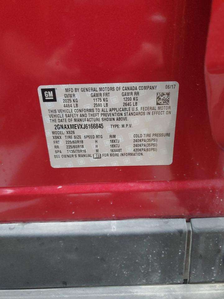 2018 Chevrolet Equinox Premier VIN: 2GNAXMEVXJ6166845 Lot: 86436465