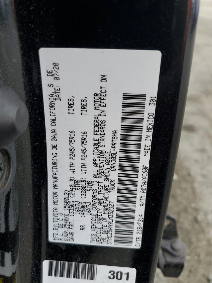 2020 Toyota Tacoma Double Cab VIN: 3TMCZ5AN9LM352327 Lot: 84929985