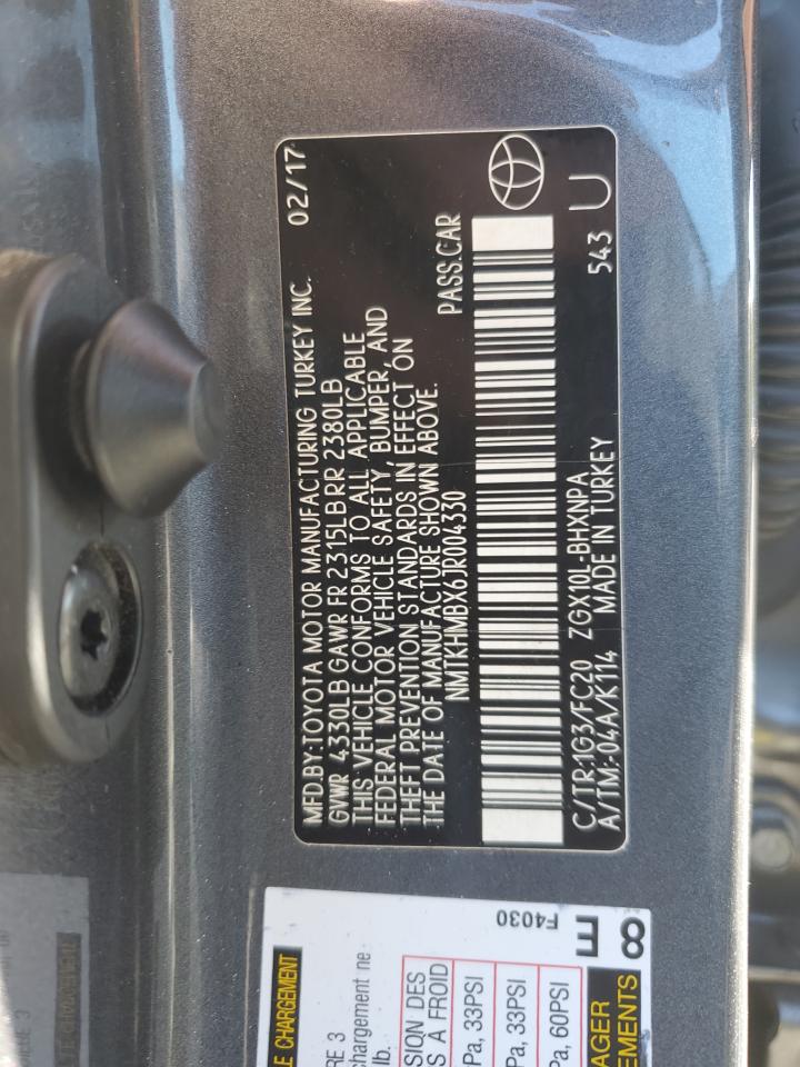 2018 Toyota C-Hr Xle VIN: NMTKHMBX6JR004330 Lot: 85501745