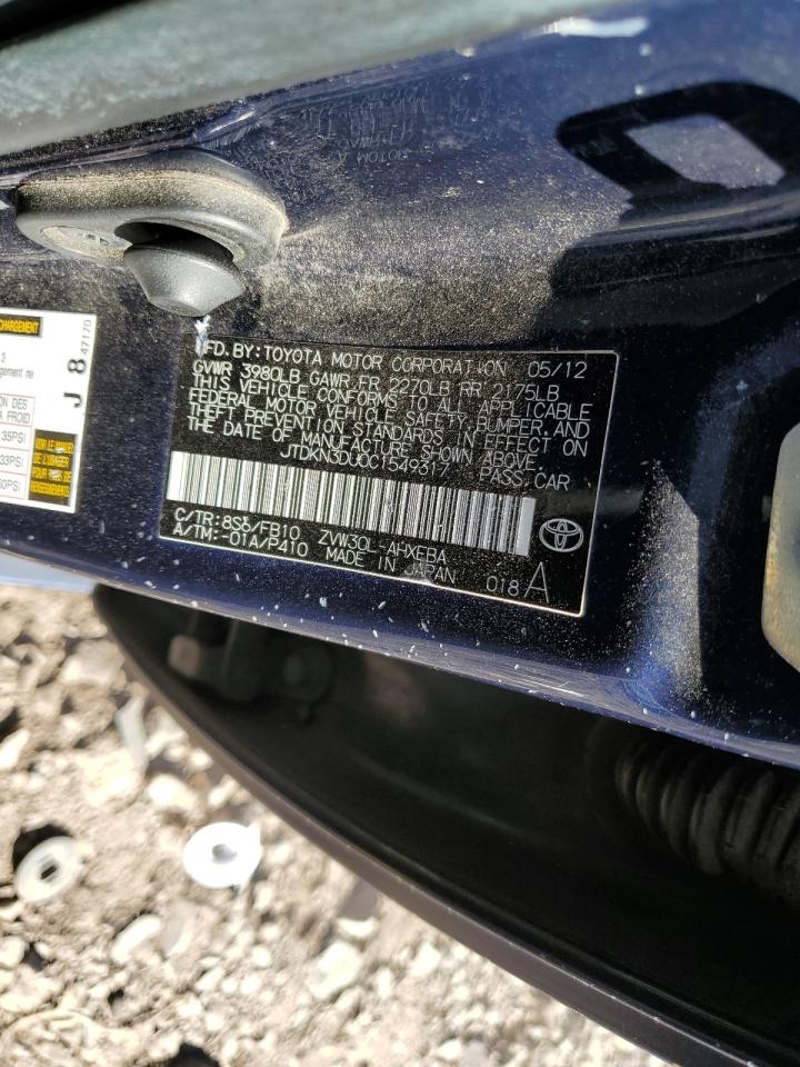 2012 Toyota Prius VIN: JTDKN3DU0C1549317 Lot: 81743145