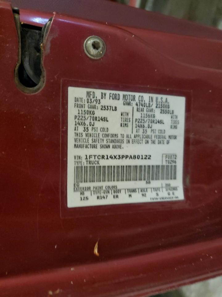 1993 Ford Ranger Super Cab VIN: 1FTCR14X3PPA80122 Lot: 90297245