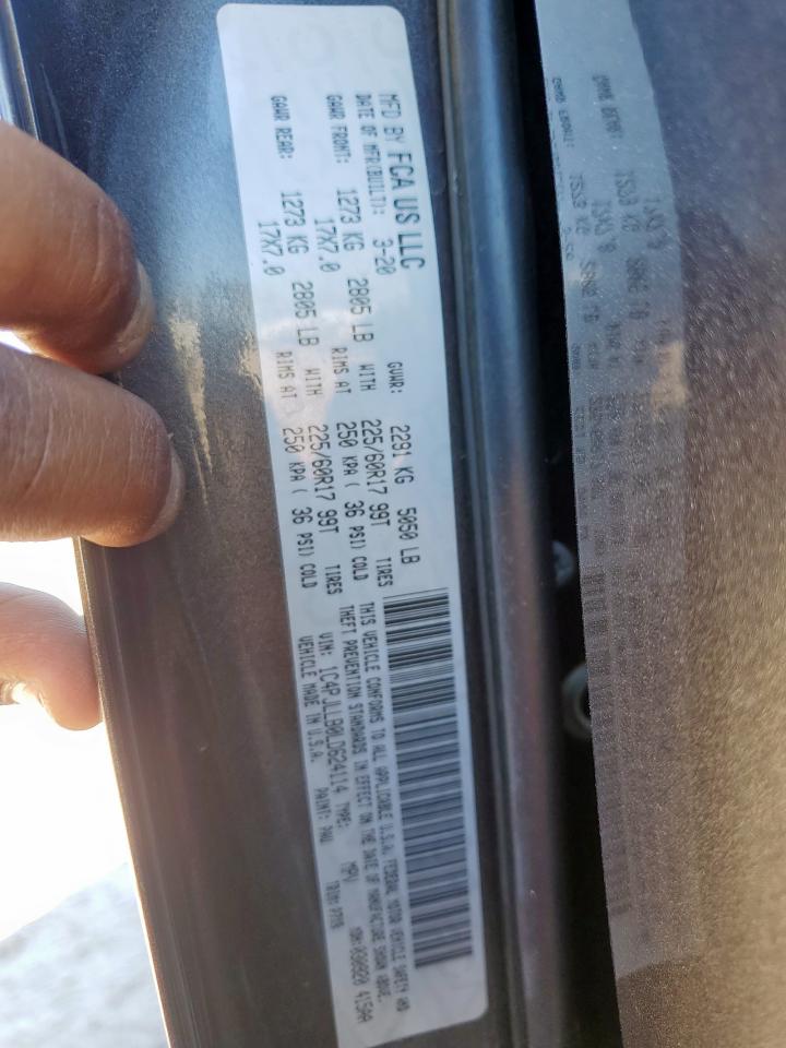 2020 Jeep Cherokee Latitude Plus VIN: 1C4PJLLB0LD624114 Lot: 90876215