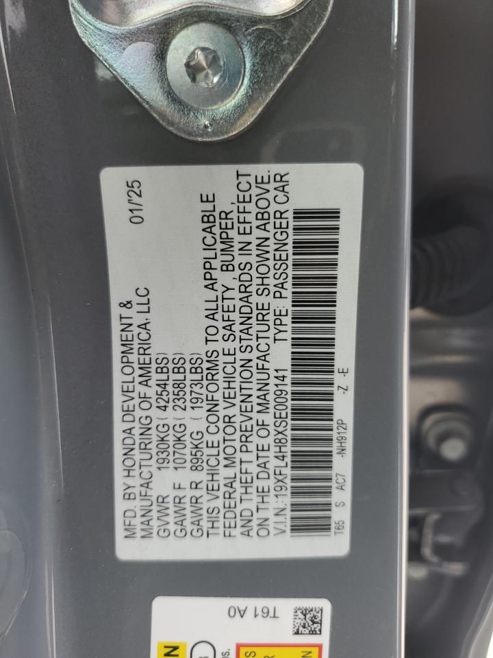 2025 Honda Civic Sport VIN: 19XFL4H8XSE009141 Lot: 85083235