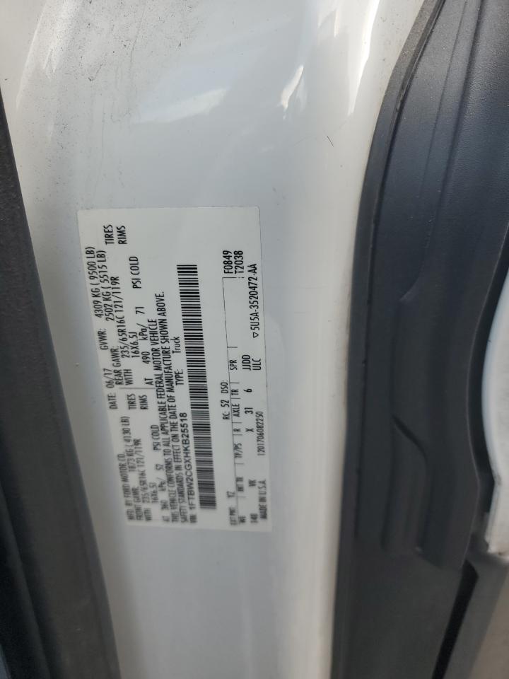 2017 Ford Transit T-350 VIN: 1FTBW2CGXHKB25518 Lot: 84796585