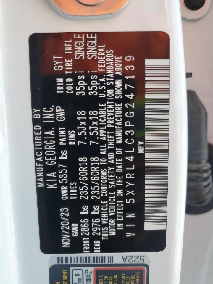 2023 Kia Sorento S VIN: 5XYRL4LC3PG247139 Lot: 85757045