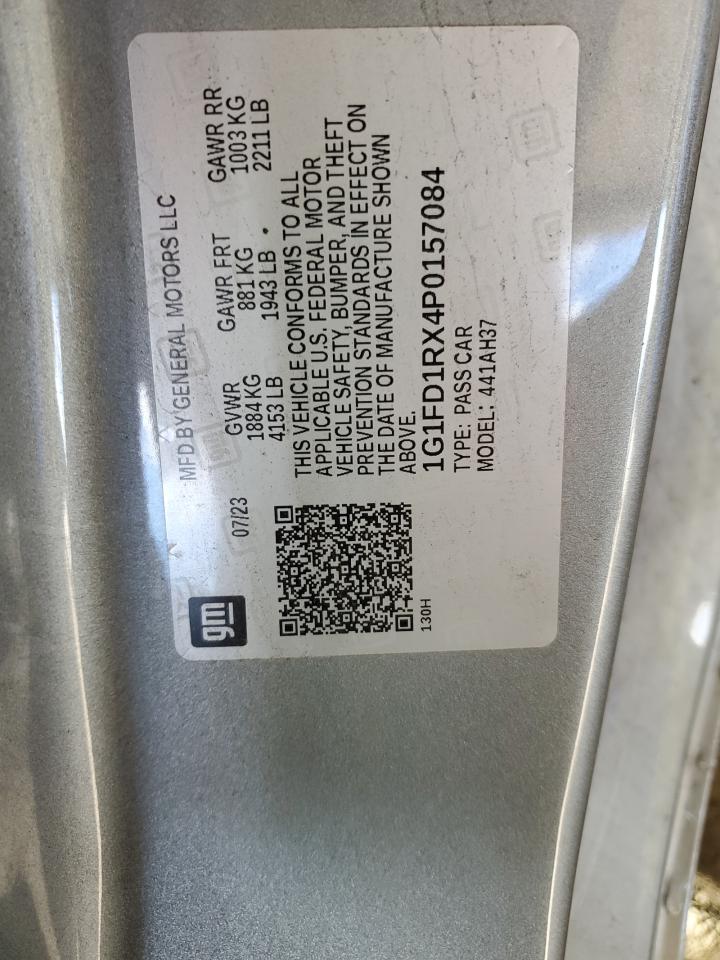 2023 Chevrolet Camaro Lt VIN: 1G1FD1RX4P0157084 Lot: 85086045