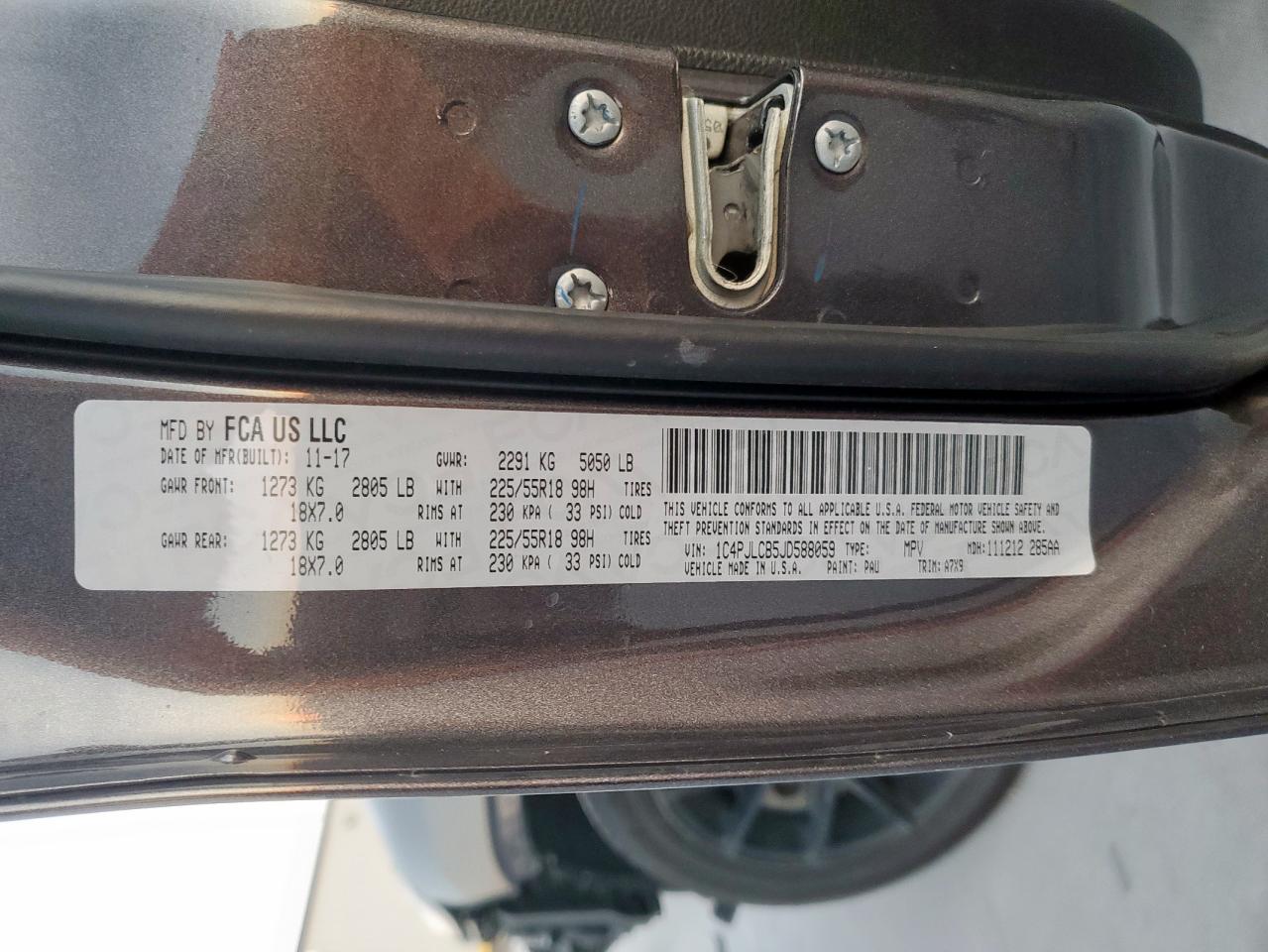 2018 Jeep Cherokee Latitude VIN: 1C4PJLCB5JD588059 Lot: 80599315