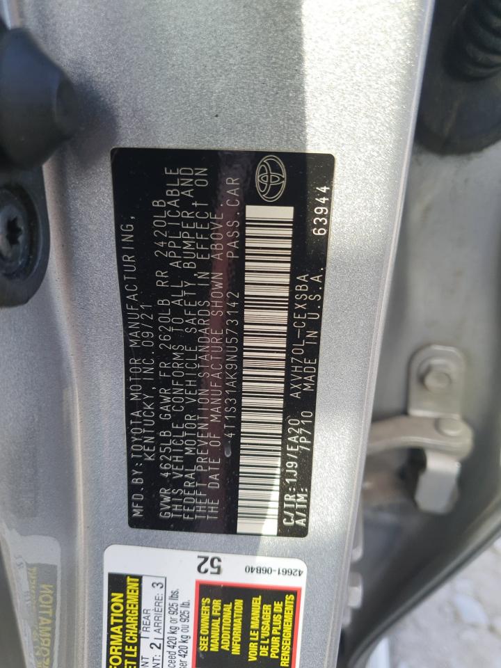 2022 Toyota Camry Night Shade VIN: 4T1S31AK9NU573142 Lot: 85174525