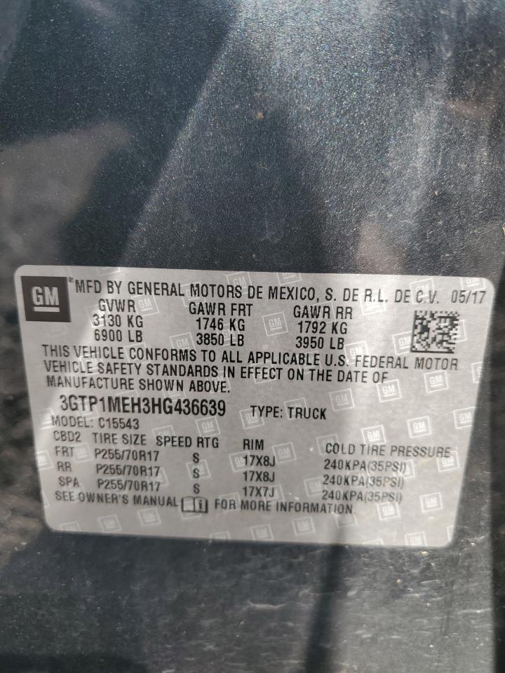 2017 GMC Sierra C1500 Sle VIN: 3GTP1MEH3HG436639 Lot: 89717065