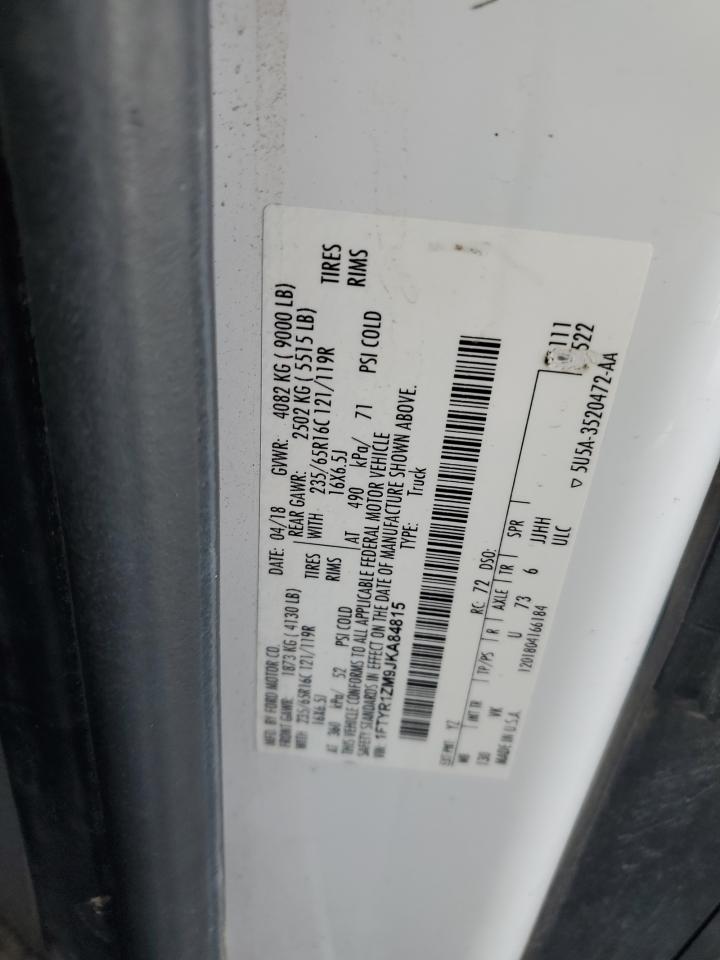 2018 Ford Transit T-250 VIN: 1FTYR1ZM9JKA84815 Lot: 84281075