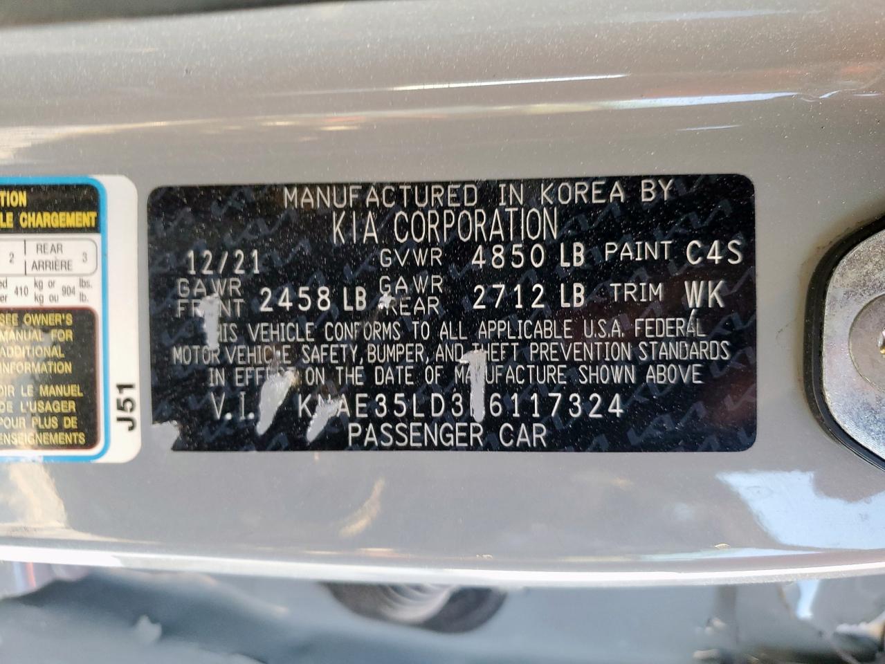 2022 Kia Stinger Gt Line VIN: KNAE35LD3N6117324 Lot: 86301115