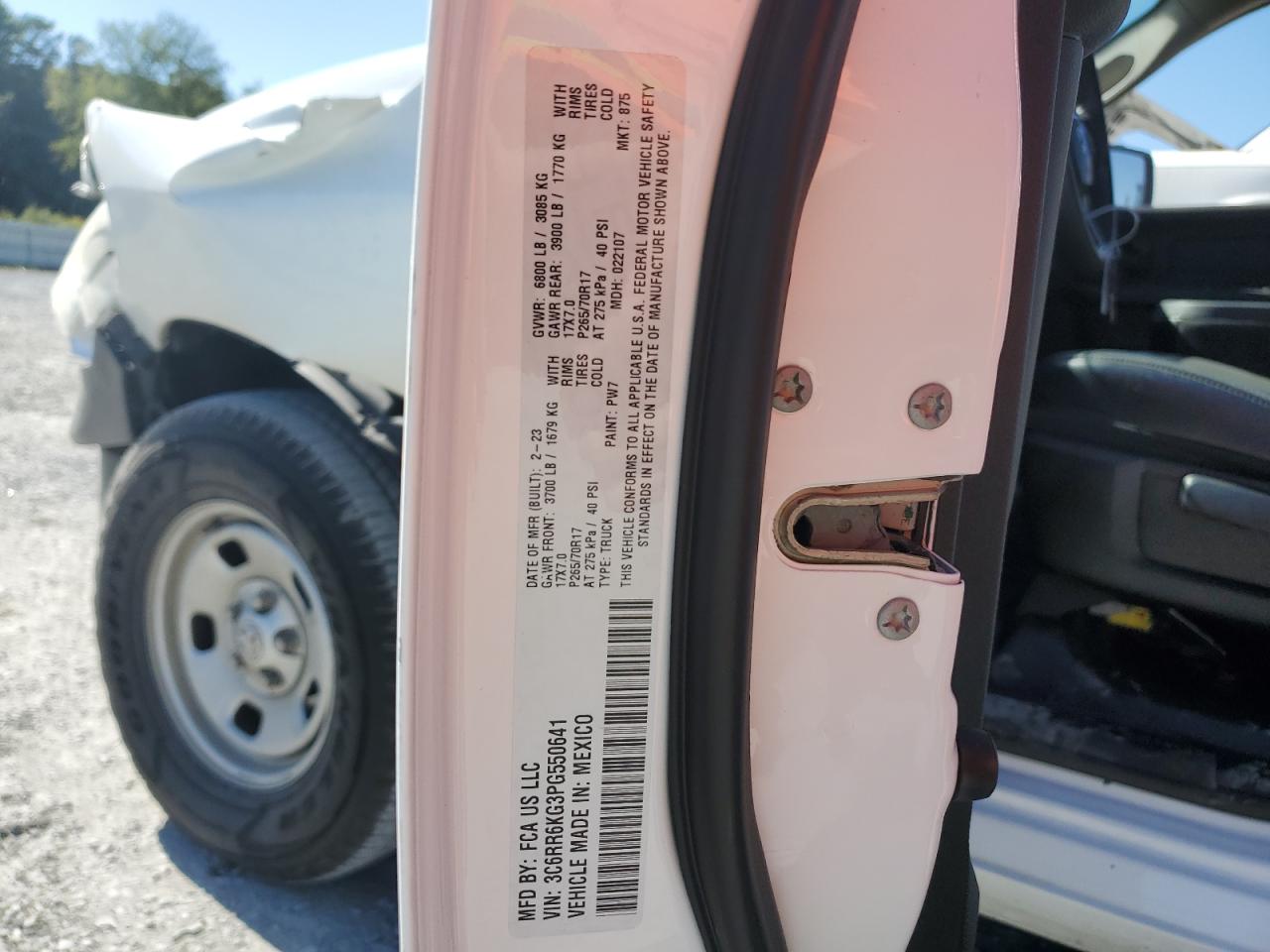 2023 Ram 1500 Classic Tradesman VIN: 3C6RR6KG3PG550641 Lot: 85270745