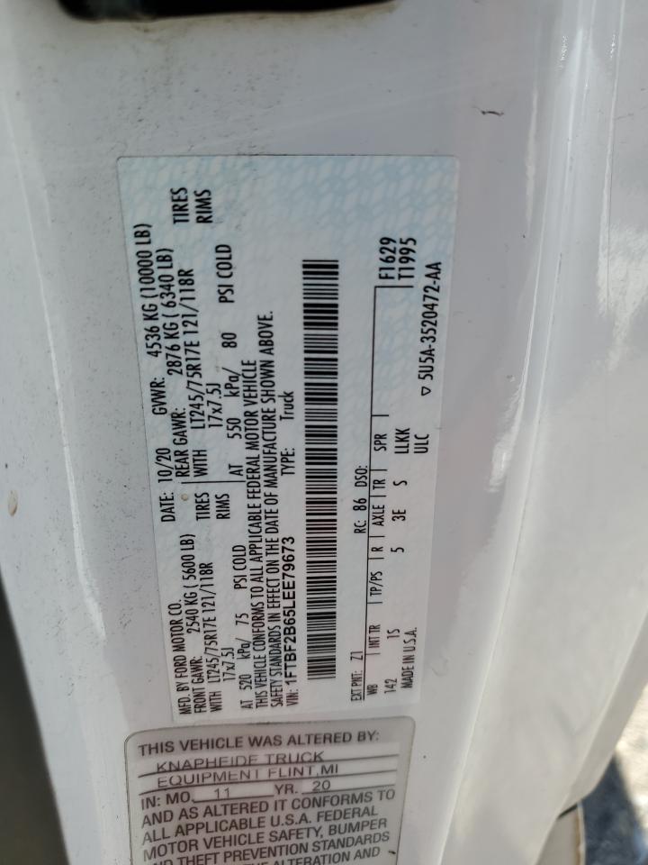 2020 Ford F250 Super Duty VIN: 1FTBF2B65LEE79673 Lot: 86799455