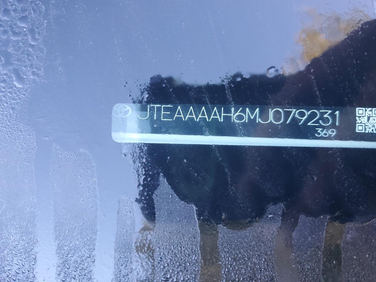 2021 Toyota Venza Le VIN: JTEAAAAH6MJ079231 Lot: 85121785