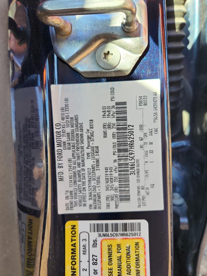 2017 Lincoln Mkz Select VIN: 3LN6L5C97HR625012 Lot: 84406655