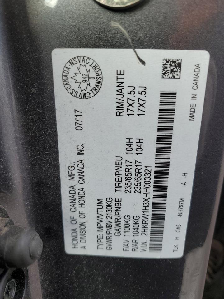 2017 Honda Cr-V Lx VIN: 2HKRW1H3XHH003321 Lot: 89500785