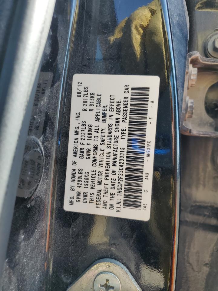 2012 Honda Accord Lx VIN: 1HGCP2F33CA230315 Lot: 94061415