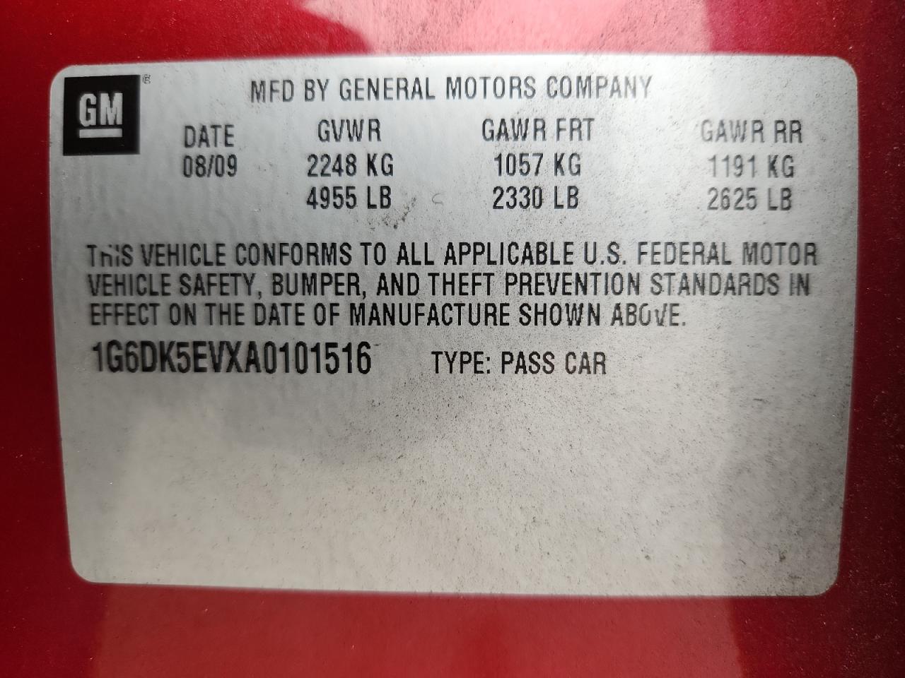 2010 Cadillac Cts Performance Collection VIN: 1G6DK5EVXA0101516 Lot: 86520085