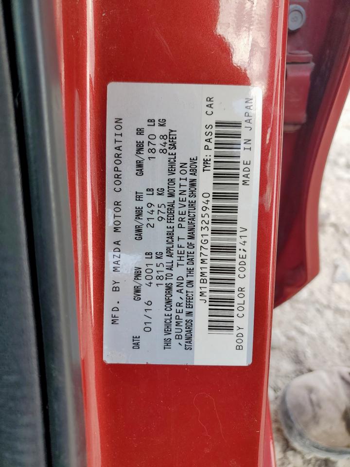 2016 Mazda 3 Touring VIN: JM1BM1M77G1325940 Lot: 84780715