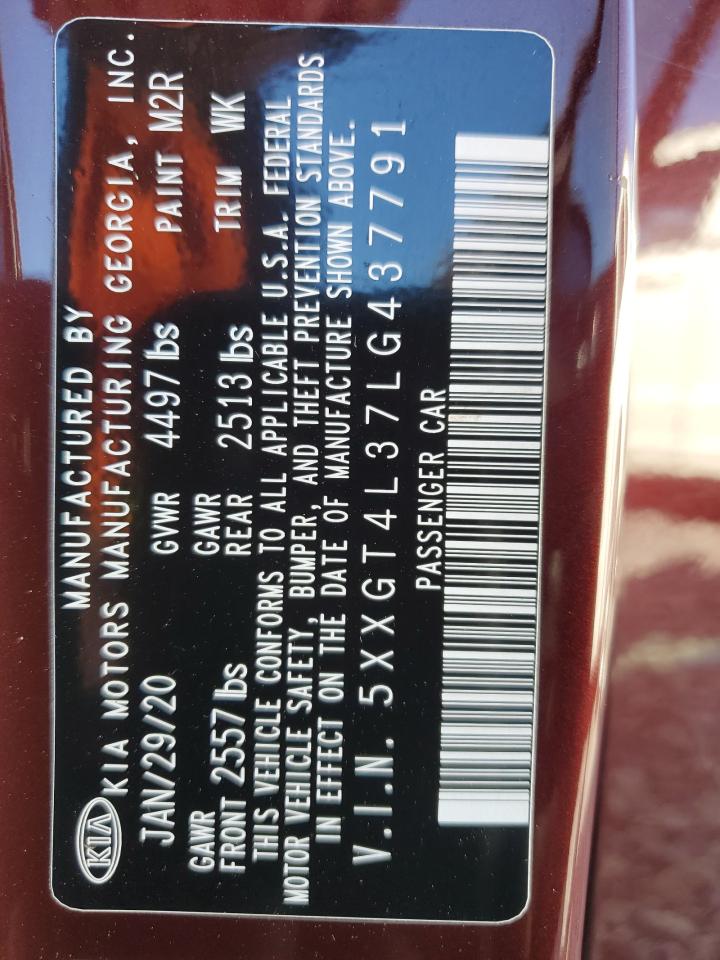 2020 Kia Optima Lx VIN: 5XXGT4L37LG437791 Lot: 83934405