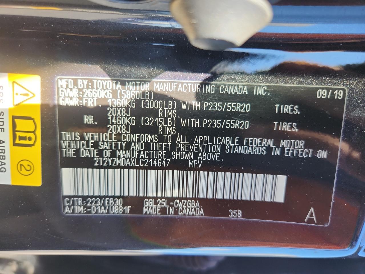 2020 Lexus Rx 350 F Sport VIN: 2T2YZMDAXLC214647 Lot: 85167855